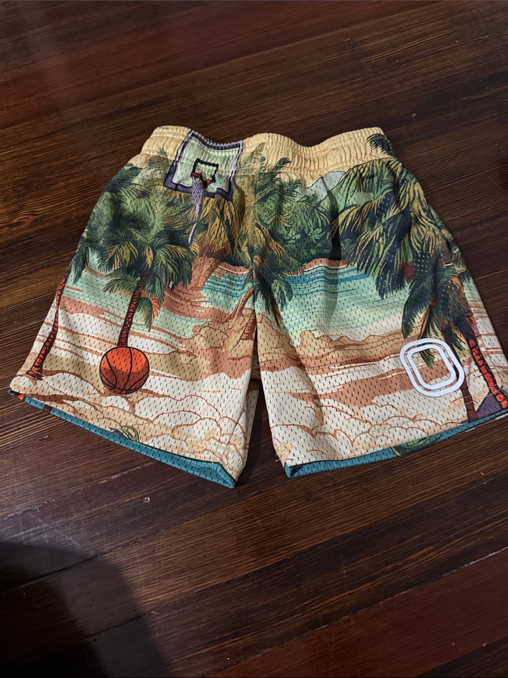Boys Tropical Palm Basketball Athletic Shorts - Multi-Color
